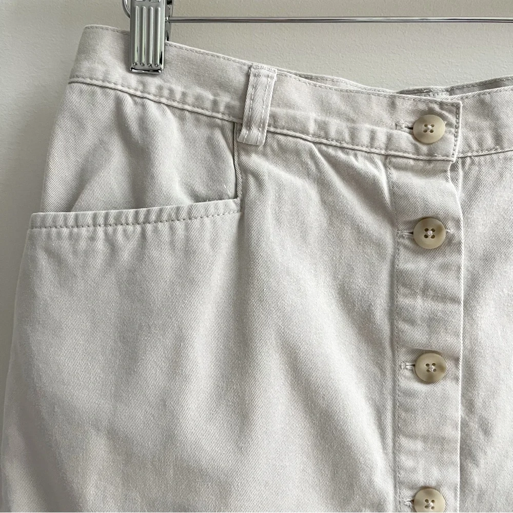 [gap] 100% cotton button front mini skirt light khaki S